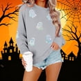 thumbnail image 6 of XSMGTUI Halloween Women's Sweatshirt Fall Ghost Fall Pumpkin Long Sleeve Casual Witch Bat Oversized Pullover Soft Comfortable Shirts Cute Vintage Graphic Top, 6 of 6
