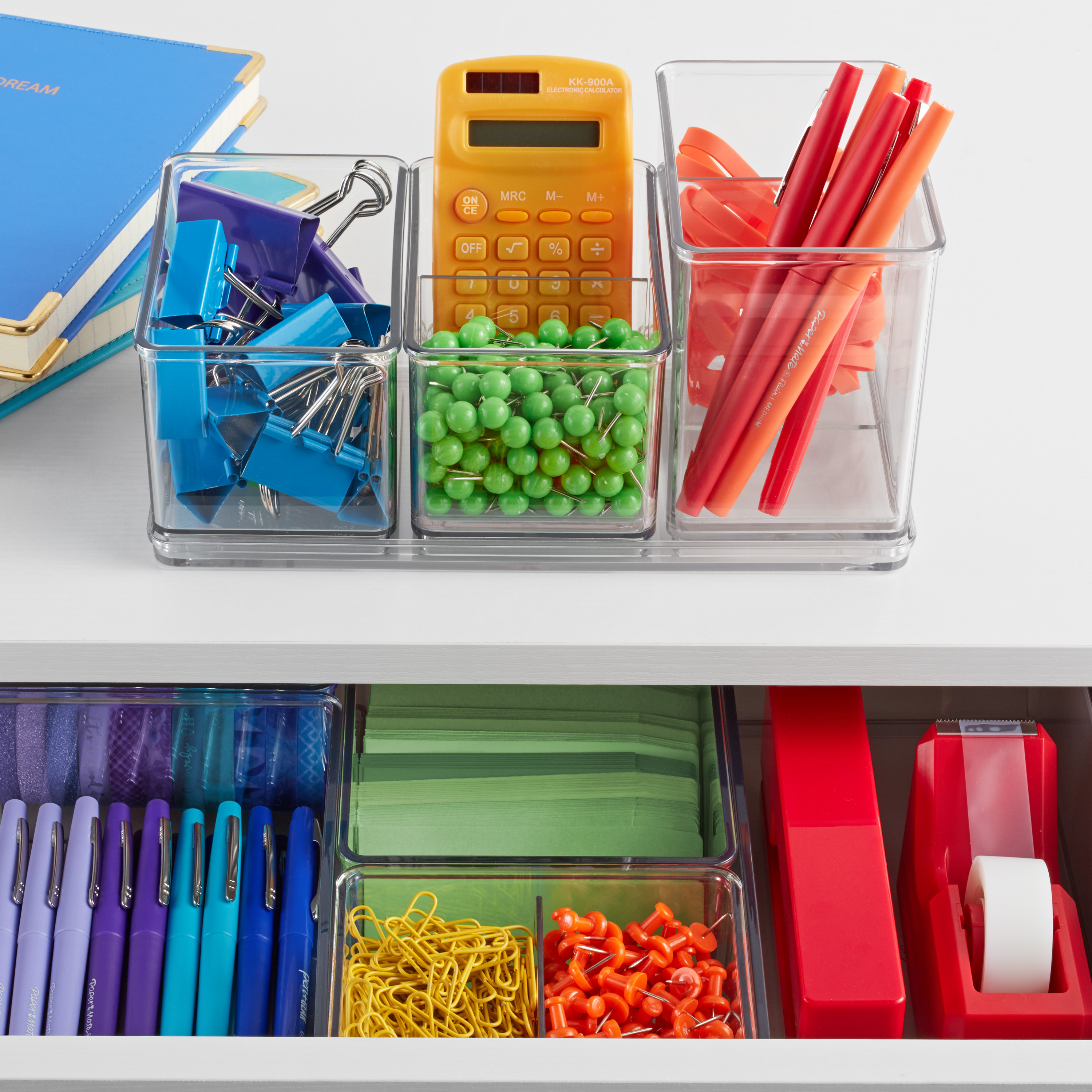 The Home Edit 4-Piece Office Desktop Edit Clear Plastic Storage System - image 2 of 16