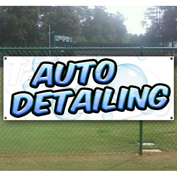 Auto Detailing 13 oz Vinyl Banner With Metal Grommets