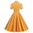 thumbnail image 3 of OBEEII Womens 50s Style Retro Dress Short Sleeve Swing Dress Vintage Cocktail Dress Pin Up Dress with Detachable Belt Wedding Guest Prom Gown, 3 of 8