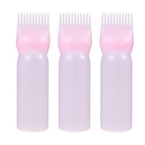 Jinyuann Set of 3 Hair Dye Applicator Bottles with Root Comb for Salon Hair Coloring Use