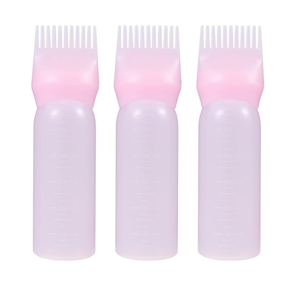 Jinyuann Set of 3 Hair Dye Applicator Bottles with Root Comb for Salon Hair Coloring Use