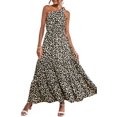 thumbnail image 1 of Vestido PRETTYGARDEN XL Maxi Floral Negro de Un Hombro, 1 of 5