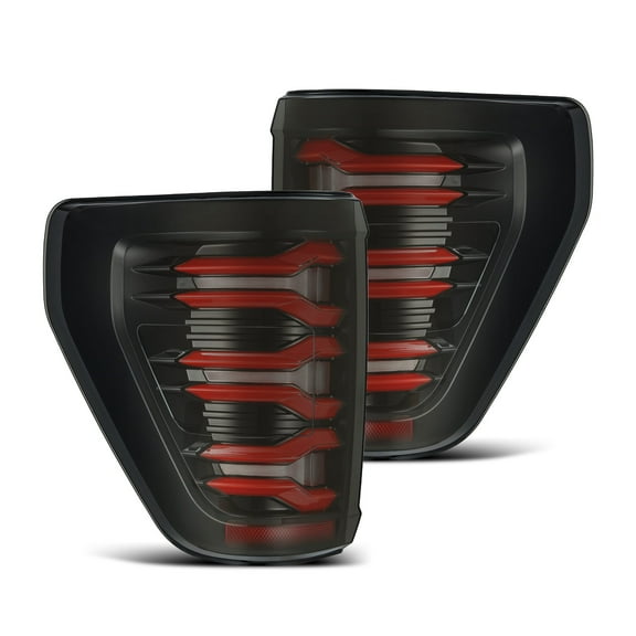 AlphaRex 21-23 Ford F150 LUXX-Series LED Tail Lights Black-Red
