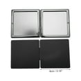 thumbnail image 2 of Unique Bargains 1 Pc Women Square Solid Color Makeup Mirror for Travel Vacation Black Metal PU Glass, 2 of 3