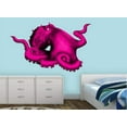 thumbnail image 2 of VWAQ Octopus Vinyl Wall Decal Mural Decor Octopus Tentacles Stickers Ocean Animal Wall Art - OCW2 (Pink, 24" H X 36" W), 2 of 2