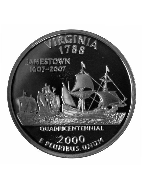 Collectible 2000-S Virginia State Quarter 25c - Gem Deep Cameo Proof 90% Silver - U.S. Coin