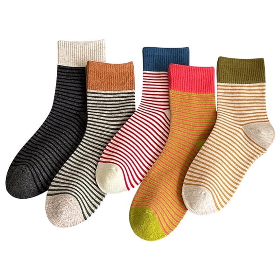 Athletics Socks Women and Girls Multicolor Cute Crew Socks Striped Sock for Running, Fitness, and Hiking