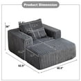 thumbnail image 3 of BUIORD Accent Chair with Ottoman, 62.5" Oversized Corduroy Single Sofa Armchair, for Living Room Bedroom, No Assembly Required, Gray, 3 of 9