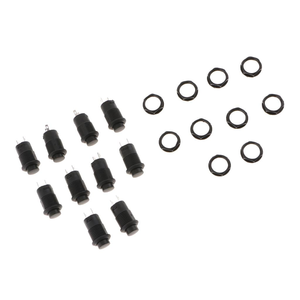 10x Latching Push Button Switch 428 1 5a 250v Ac 3a 125v Ac 12mm Walmart Com