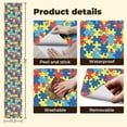 thumbnail image 4 of Peel and Stick Wallpaper Contact Paper Autism puzzles outline colorful yellow blue red pieces World Self Adhesive and Removable 17.7in x 118in, 4 of 8
