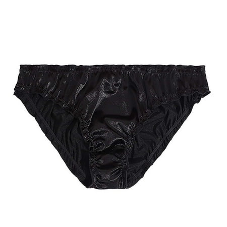 

XMMSWDLA Women s Sexy Satin Panties Mid Waist Wavy Cotton Crotch Briefs Girls Sexy Colored Ding Underwear Mid Waist Wave Cotton Crotch Women s Triangle Underwear Black L Cotton Thongs for Women
