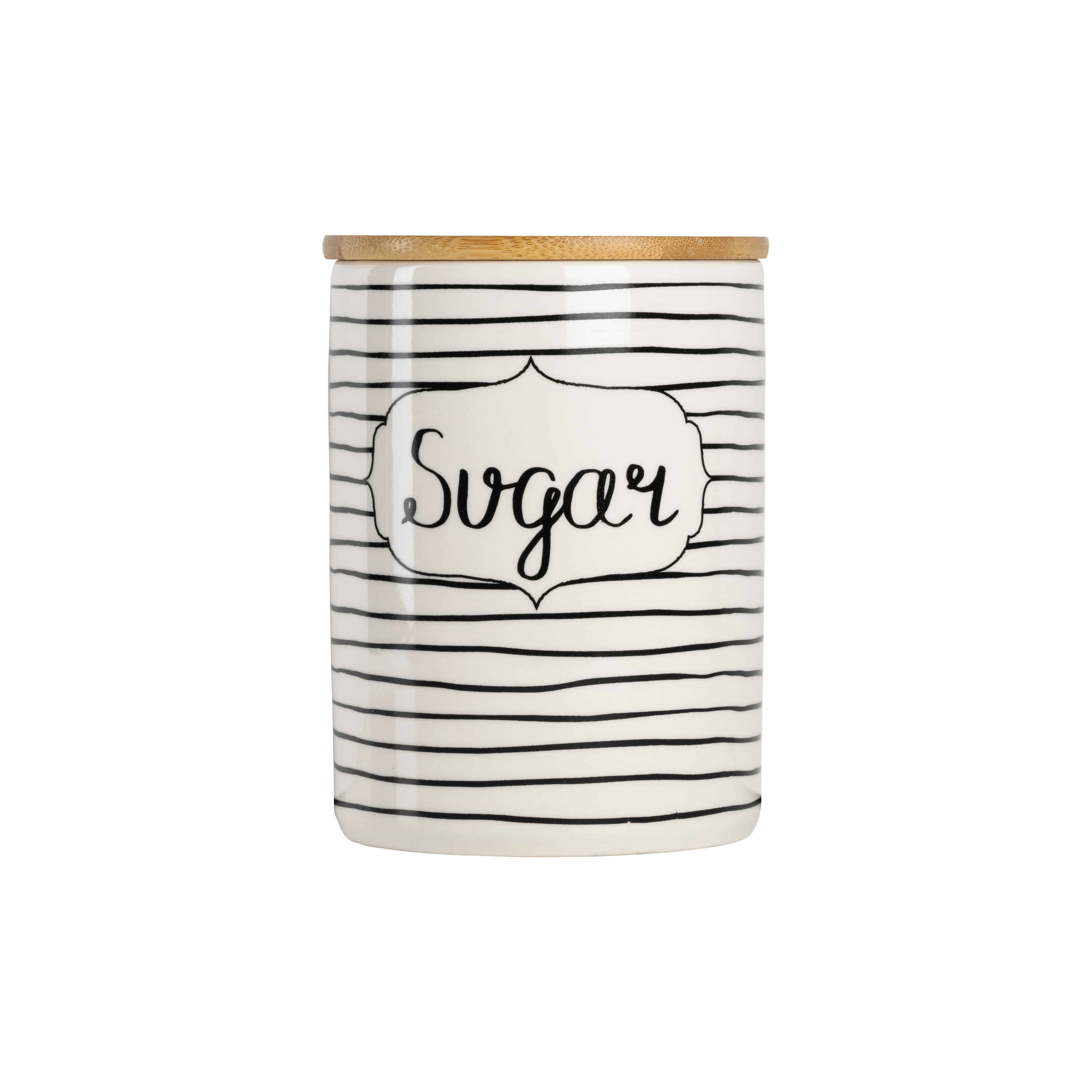 10 Strawberry Street Everyday 3 Piece Ceramic Canister Set, White/Black