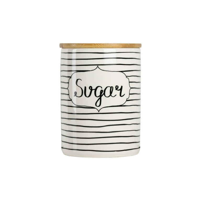 10 Strawberry Street Everyday Coffee, Sugar, Flour 3 Piece Canister Set,  White/Black (As Is Item) - Bed Bath & Beyond - 29063736