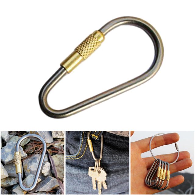 Mosquetones de , aleación de Mosquetón de bloqueo Clip para lvero de mosquetón en puerta hamacas Macarena Clip de carabiner