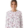 thumbnail image 5 of Aria Women’s Long Sleeve Stretch Velour 44" Sleepwear Nightgown, Sizes XS-5X, 5 of 6