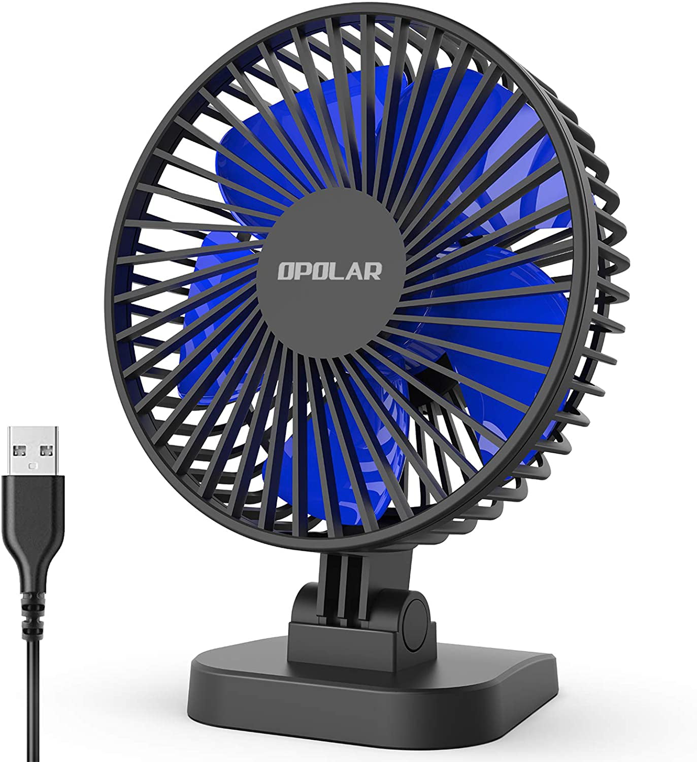 Color : Blue USB Table Desk Personal Fan Summer Rechargeable Portable Bees Small Fans Mute Quiet Handheld Mine for Home Office Table