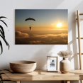 thumbnail image 3 of Elephant Stock Skydiving Sunset Wall Art - Horizontal Canvas Wall Art - Living Room Wall Decor - Sports Canvas - Brown And Blue Decor - 24" x 16", 3 of 8