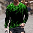 thumbnail image 2 of Camiseta de diario unisex para hombre Estampados gráficos en 3D Tops de manga larga Casual Bloue Pompotops  oipoqjl4673, 2 of 9