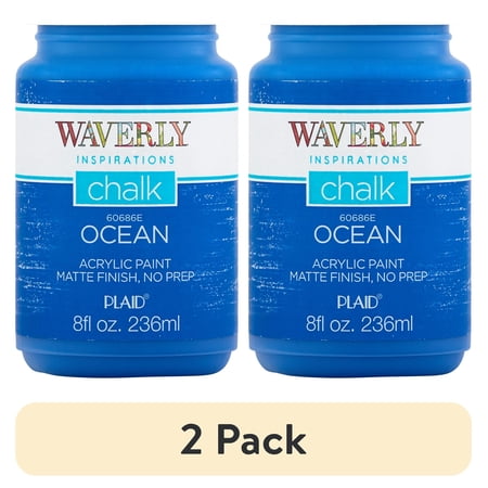 (2 pack) Waverly Inspirations Chalk Paint, Ultra Matte, Ocean, 8 fl oz
