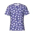 thumbnail image 4 of Vsdgher Daisies Flowers Print Men's Dry Fit Mesh Athletic Shirts Moisture Wicking Tennis T-Shirt Tops, 4 of 9