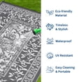 thumbnail image 4 of HIWEAVER Gray/White 10'x 14' Outdoor Rug Garden Decor Abstract Sun Pattern Carpet Plastic Straw Waterproof Reversible Patio Area Rug for Balcony Deck Picnic Portable Camping Mat, 4 of 8