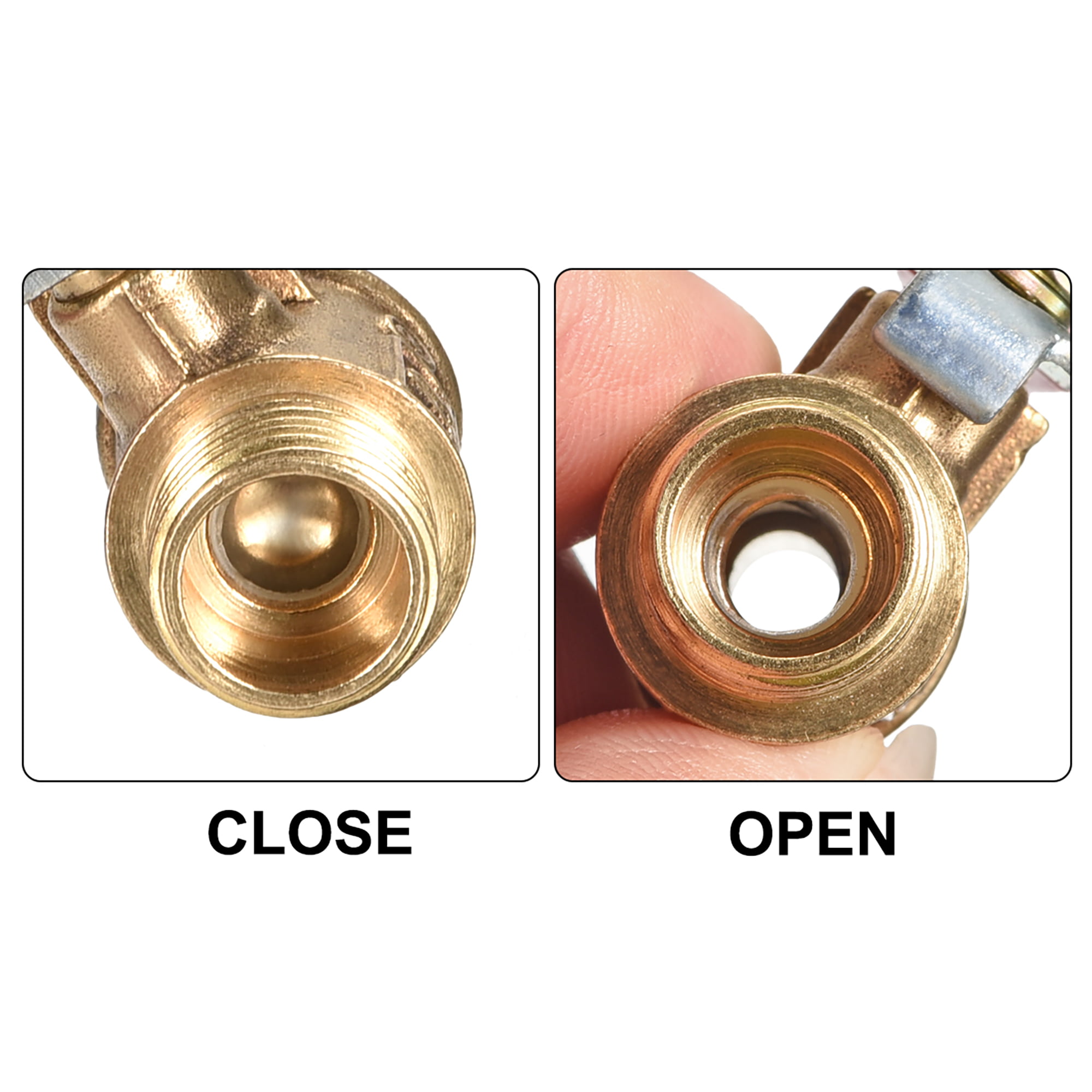 Pack of 2 Tinmovys Brass Ball Valve Shut Off Switch 1/4 Hose Barb to 1/4 Hose Barb Pipe Tubing Fitting Coupler 180 Degree Operation Handle 