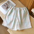 thumbnail image 2 of Women's Shorts Elastic Waist Casual Summer With Lace Plaid Design Pocket Beach Home Daily Wear Gym Shorts, 2 of 4