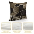 thumbnail image 4 of YINGXI Throw , Themed Hat and Old Ranching on Wooden Display Style, Decorative Square Accent Case, 18x18in, 4 of 5