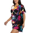 thumbnail image 2 of Xecao Colorful Skull print Swimsuit for women, Summer-ready, sporty style.Quick-dry fabric. Many sizes & colors., 2 of 9