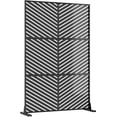 thumbnail image 3 of QinaQin 72x 47 Inch Metal Privacy Screen, Freestanding Decorative Divider, Diagonal Stripe, 3 of 8