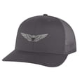 thumbnail image 2 of Army Aviation Hat - Military Trucker Hat with Embroidered Pilot Wings | Veteran Snapback Cap (Olive), 2 of 9