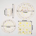 thumbnail image 3 of Efavormart 120 Pcs White/Gold Stars Disposable Party Supplies Kit, Paper Plates Cups Napkins Tableware Combo Pack, 3 of 11