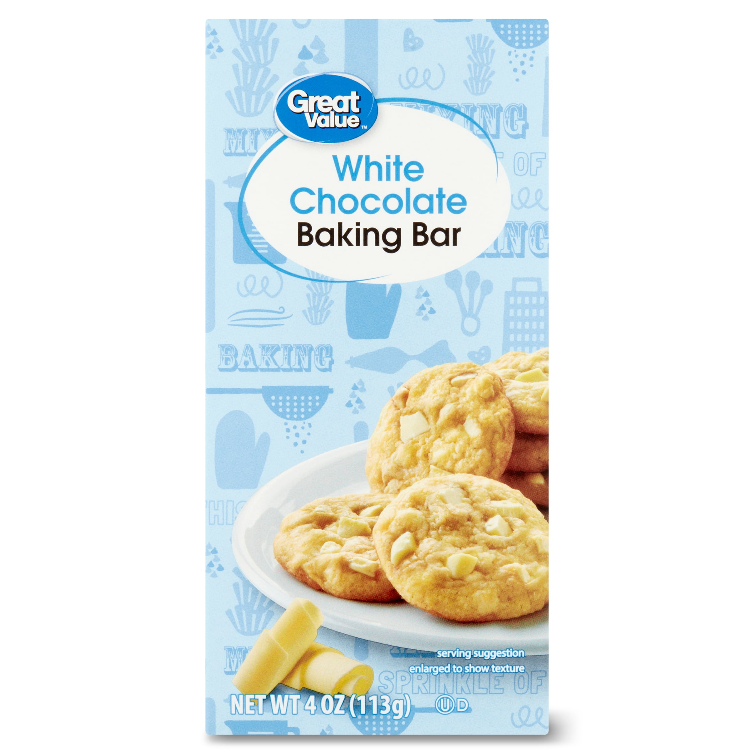 Great Value White Chocolate Baking Bar, 4oz Box