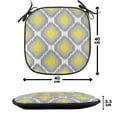 thumbnail image 4 of Ikat Chair Seating Cushion, Repeating Ikat Shapes Tied into Bundles Old Form of Textile Historical Tribal, Soft Seat Pads for Office with Anti-slip Backing, 16"x16", Grey White Yellow, by Ambesonne, 4 of 7