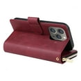 thumbnail image 6 of Dteck Case Compatible with iPhone 14 Pro,Magnetic Leather Wallet Case with 9 Card Slots Stand RFID Blocking Premium Zipper Protective Flip Leather Phone Cover with Wrist Strap,Winered, 6 of 6