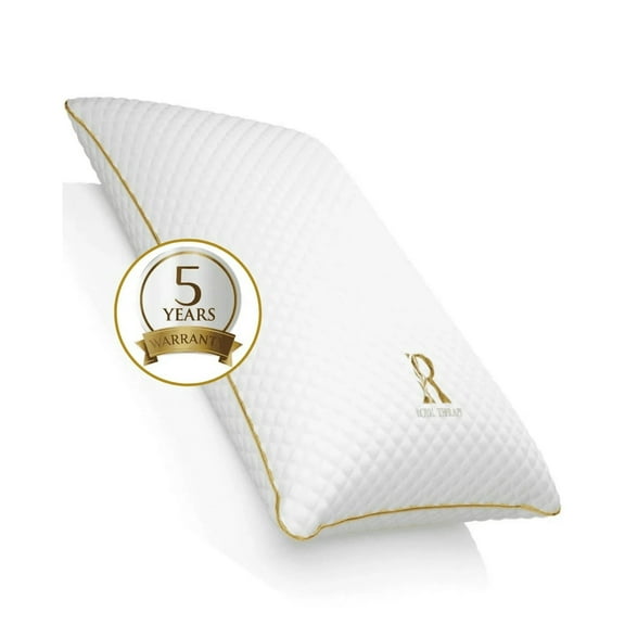 Royal Therapy Traditional Queen Memory Foam Pillow – Adjustable Shredded Foam, Medium Firm, Bamboo Cover – CertiPUR-US & OEKO-TEX Certified