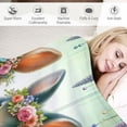 thumbnail image 3 of JEUXUS Easter Gnome And Bunny Colorful Easter EggEaster Spring Colorful Flower Easter Egg Butterfly Rabbit Flannel Throw Blanket White, 3 of 6