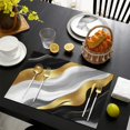 thumbnail image 3 of Black Marble Gold Line Pattern Summer Placemats Table Placemats Set Of 6-Linen Kitchen Washable Placemats Table Mats 11.8"x17.7" Non-Slip Heat Resistant, 3 of 5