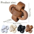 thumbnail image 3 of Aonity Three-Ring Buckle Wooden Home Art Ornaments， Wood Knot Decor 3 Wood Chain Decor Hand Carved Decorative Natural Wooden Knot for Coffee Table Entryway Modern Farmhouse Shelf Decoration, 3 of 9