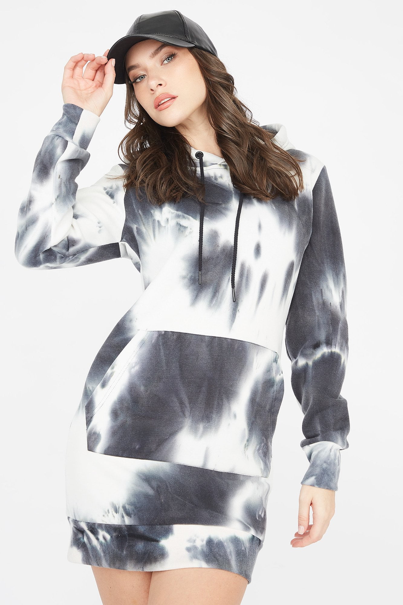 Urban Women's Fleece Tie Dye Longline Hoodie Walmart Canada