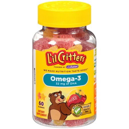 (3 Pack) L'il Critters by Vitafusion Omega-3, 32 Mg DHA, 60 (Best Vegetarian Omega 3)