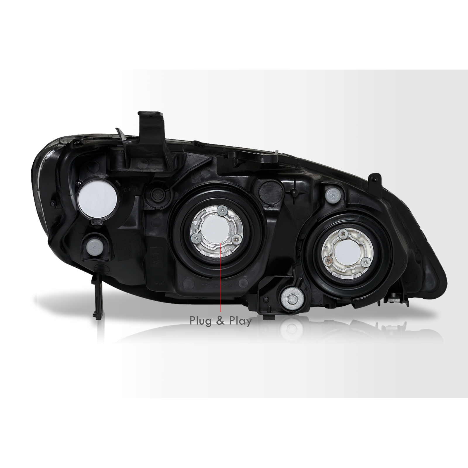 AJP Distributors Black Housing Clear Lens Amber Reflector
