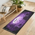 thumbnail image 4 of WOBOGO Purple Full Moon Bedside long rug delicate and soft modern indoor area decor non slip carpet for bed room corridor entrance balcony, 4 of 8