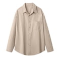 thumbnail image 4 of Axiiglly Mens Cotton Dress Shirt, Long Sleeve Collared Button Down Regular Fit Work Shirts, Comfy Business Casual Blouses with Pocket, 4 of 6