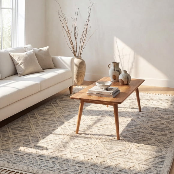 nuLOOM 3x5 Ansley Moroccan Tassel Area Rug, Light Grey, High-Low Textured Bohemian Design, Plush High Pile, Stain Resistant, For