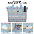 thumbnail image 2 of Tote Bag for Women - Pioneer Flower Shoulder Bag - Large Utility Work Duffle Bag with Zipper Handbag for Travel, Work, Sprots, 2 of 5