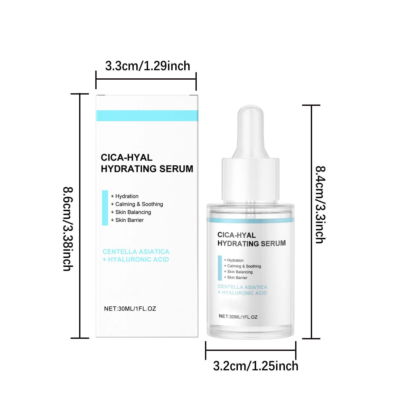 Alvantor Hyaluronic Acid Serum with Centella Asiatica - Moisturizing Face Essence for Dry Skin, 1 fl. oz