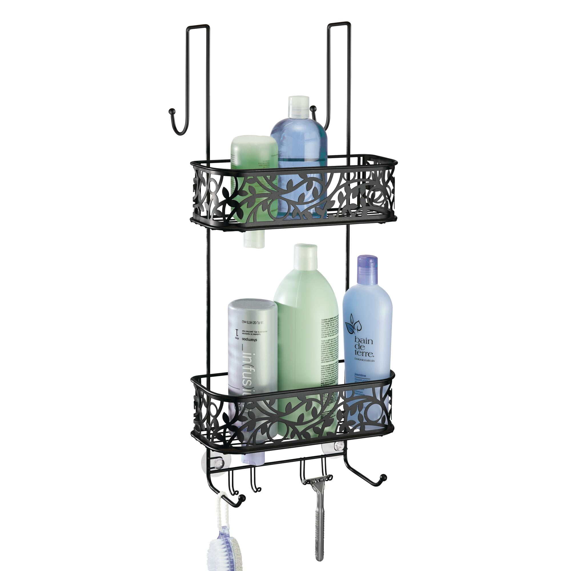 mDesign Metal Over Door Bathroom Tub/Shower Caddy Organizer Matte