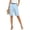 DF06_Light Blue, variant on Dwellite Linen Short for Women Summer Bermuda Shorts with Pockets Dressy Casual Button Wide Leg Beach Short Navy XL